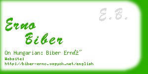 erno biber business card